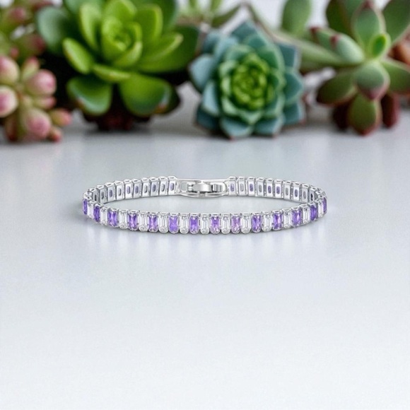 DIVAS LiMiTED Jewelry - Elegant Silver Tone and Purple Tennis Bracelet